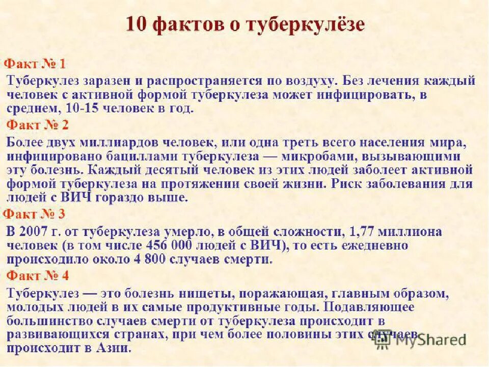 Факты о туберкулезе