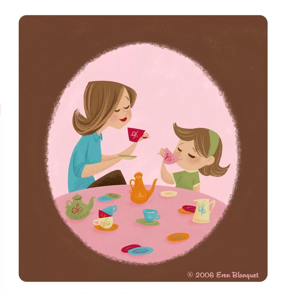Чаепитие иллюстрация. Мама с ребенком пьют чай. Мама с дочкой пьют чай. Рисунок чаепитие с мамой и детьми. Мама пьет дочку