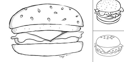 раскраска гамбургер