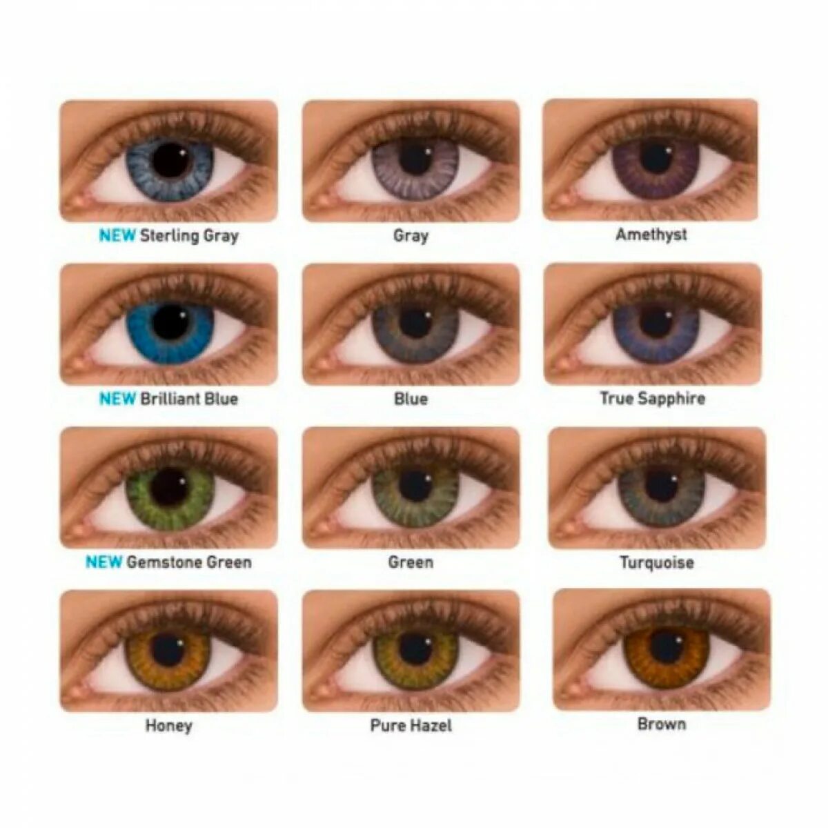 Как называется когда меняется цвет глаз. Air optix colors gemstone green. alcon air optix colors true sapphire. air optix colors sterling gray. freshlook colorblends цветные контактные линзы.