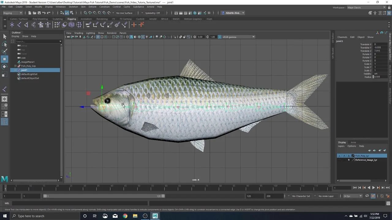 Рыбалка скрипт. Rigging Fish ik Handle Maya.