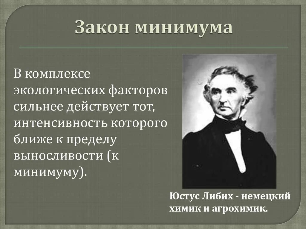 Закон минимума в экологии. Юстус Либих закон минимума. Немецкий Химик Юстус Либих. Закон минимума Либиха формулировка.