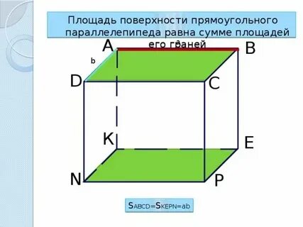Площадь поверхности параллелепипеда 5 класс