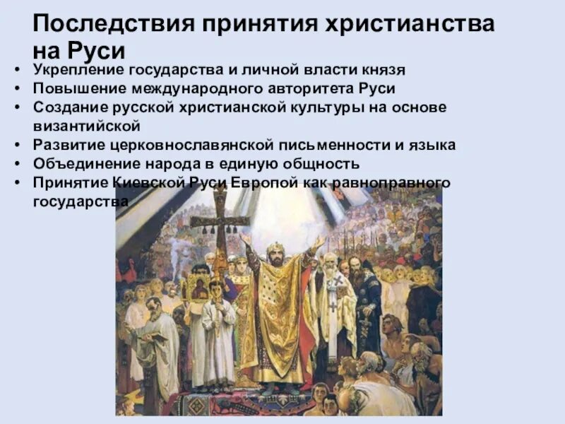 Какие изменения произошли после принятия христианства. Причины принятия христианства на руси. культурные причины принятия христианства на руси. 988г принятие христианства причины последствия. итог крещения руси владимиром.