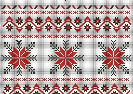 Выполнить орнамент вышивки полотенца