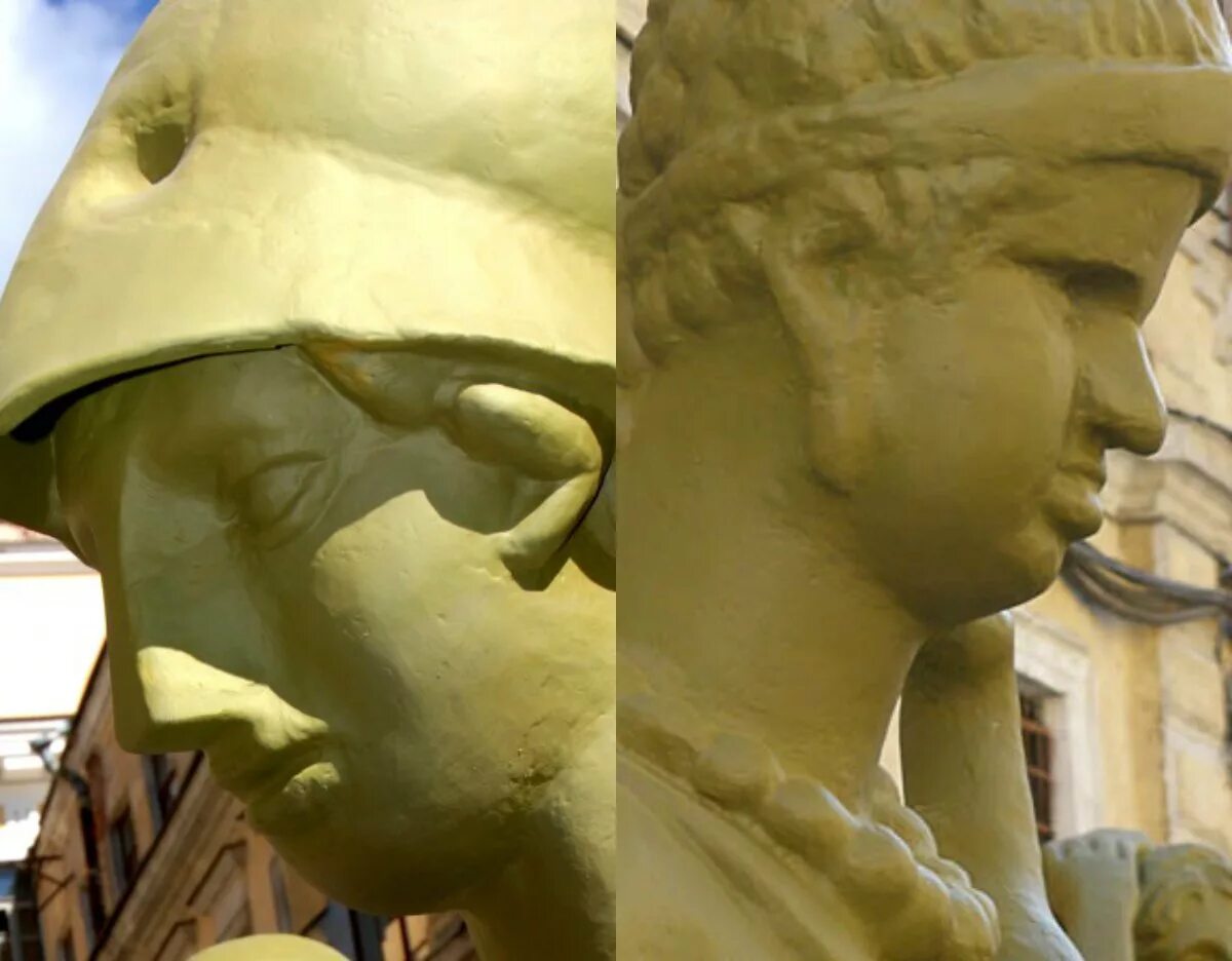 Реставраторы отреставрировали скульптуры в Петербурге. Скульптуры после реставрации. Петербургские реставраторы изуродовали скульптуры. Уродливые скульптуры.