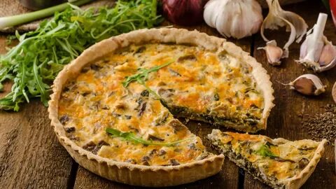 Киш пирог с грибами и сыром