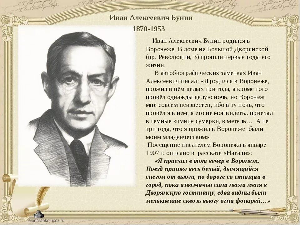 О каком времени пишет писатель. Автобиография Ивана Бунина. Биография Ивана Алексеевича Бунина 4 класс кратко.