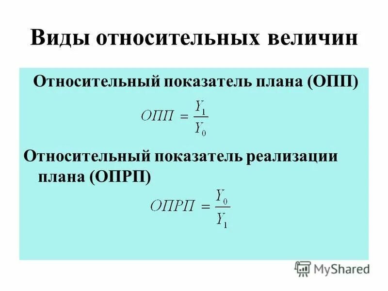 Показатель св. Относительный показатель реализации плана (ОПРП. Относительный показатель реализации плана формула. Показатели относительных величин. Виды относительных величин.