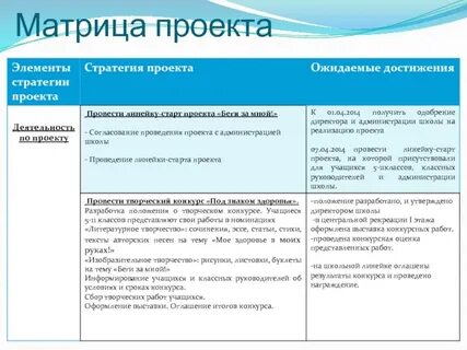 Матрица проекта