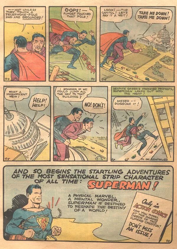 Комиксы про первый. Супермена в комиксе Action Comics #1. Первый комикс про Супермена. Супермен комикс 1938. Самый первый комикс про Супермена.