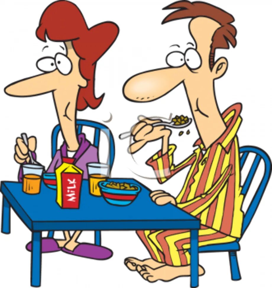 Have they breakfast at 7 o clock. Have breakfast. have breakfast cartoon. having breakfast together art. have breakfast clipart.