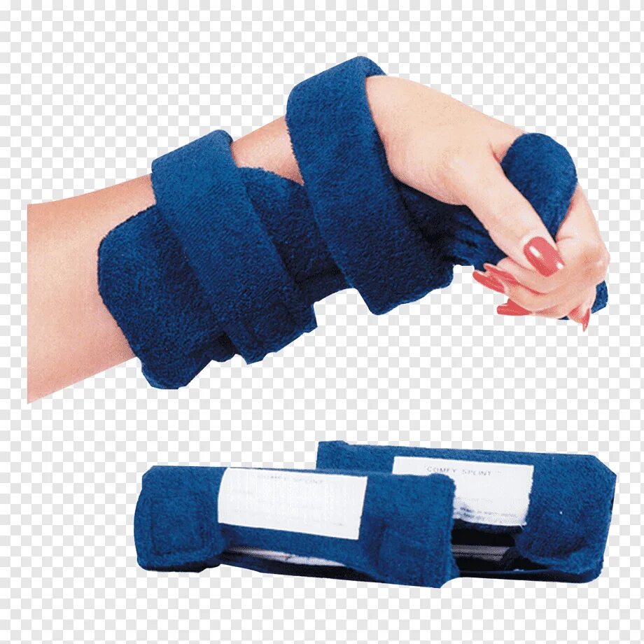 Ортез Mallet finger. Стягивающая повязка на руку синяя. Специальная перчатка для парализованных. Покупная шина на руку.