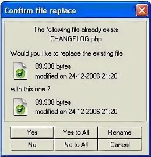 File already exists