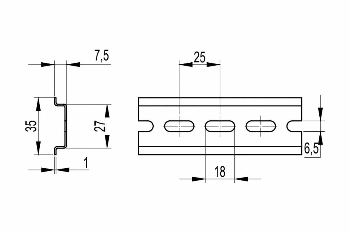 Din рейка 35х7 мм. Din-рейка перфорированная 35х7.5мм l2000 Omega 3f DKC 02140.
