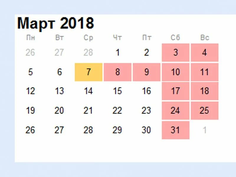 Марте 2018 года в россии