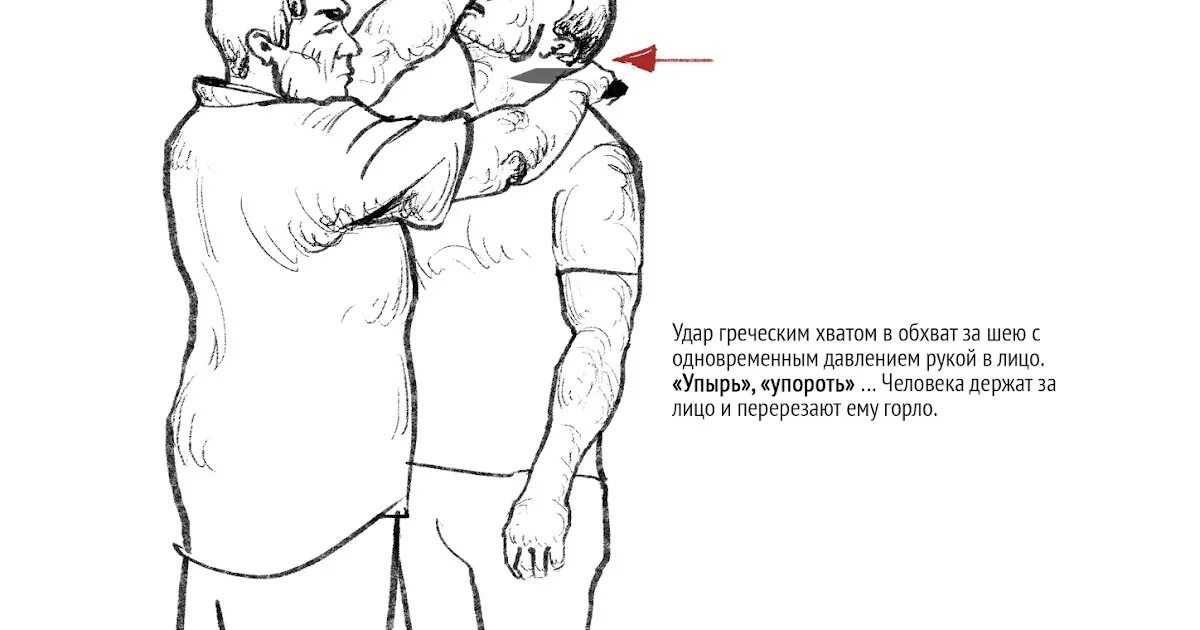 Что будет если ударить человека. Человек держит человека за шею.