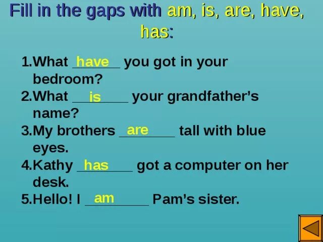 My brother tall me. Fill in the gaps with am is are have has 6 класс. Fill in the gaps with have has am is are what ответ. What have you got. Am is are have has.