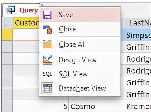 Saved queries