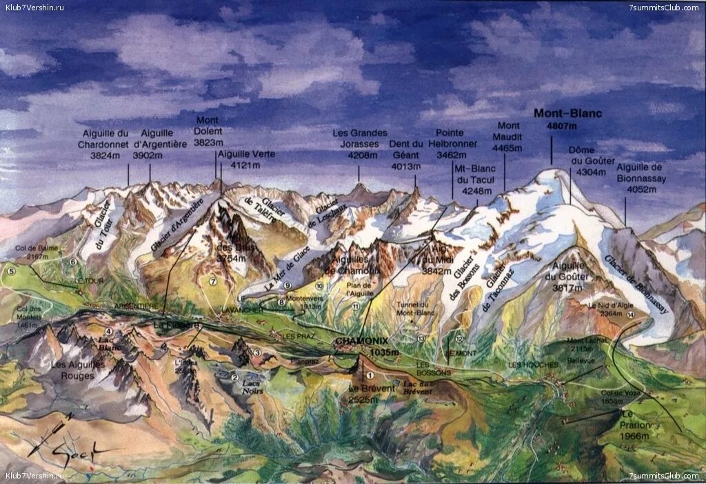 Гора Монблан на карте. Альпы гора Монблан на карте. Вершина гора Монблан на карте. Эверест где находится в какой горной системе