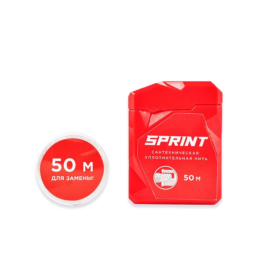 Нить sprint 50 м. Нить уплотнительная sprint 25 м бокс блистер. сантехническая уплотнительная нить sprint. нить &quot;sprint&quot; 50 м, бокс блистер. сантехническая уплотнительная нить sprint 50 м.