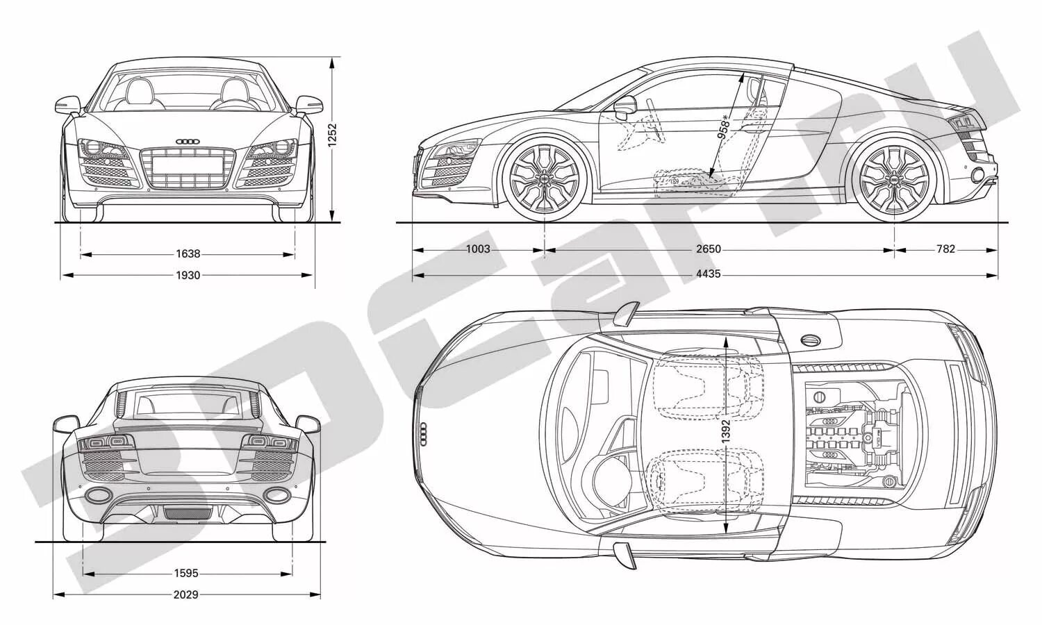 Audi r8 v10 Blueprint. Audi r8 v10 чертежи. Audi r8 габариты. Audi v8 чертеж.