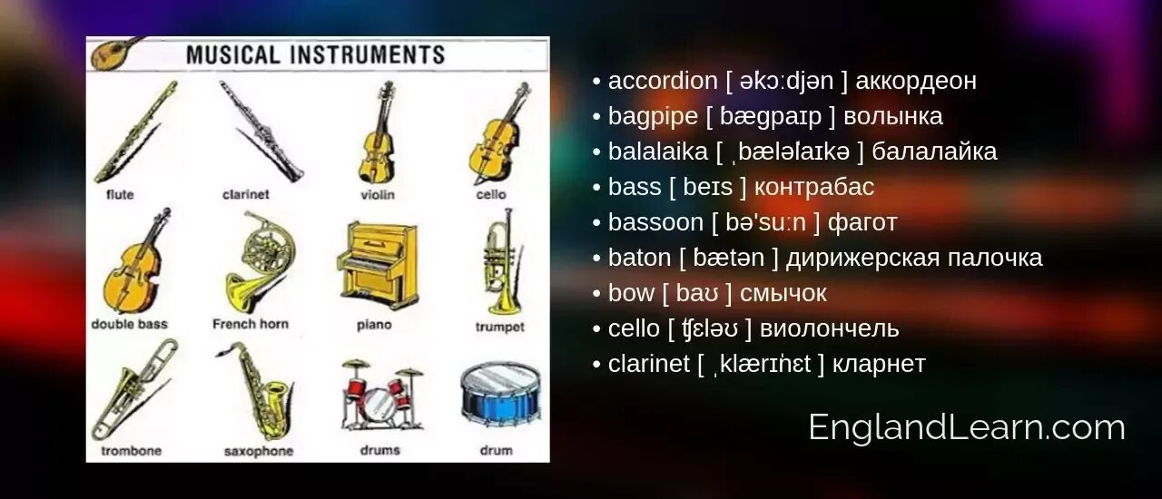 Музыкальные инструменты на ангш. Музыкальные инструменты на английском. Музыкальные инструменты UF fyubcrjv. Муз инструменты на английском. Включи музыку на английском языке
