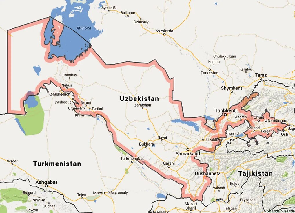 Узбекистан на карте. Физическая карта Узбекистана. Границы Узбекистана на карте. Узбекистан карта Узбекистан карта.