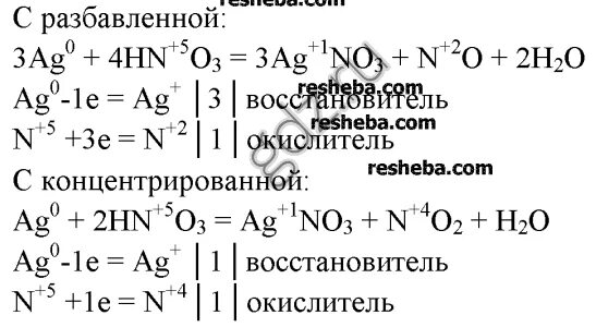 Серебро и разбавленная азотная кислота реакция