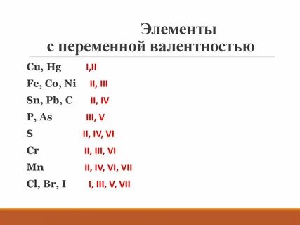 К элементам с постоянной валентностью относится