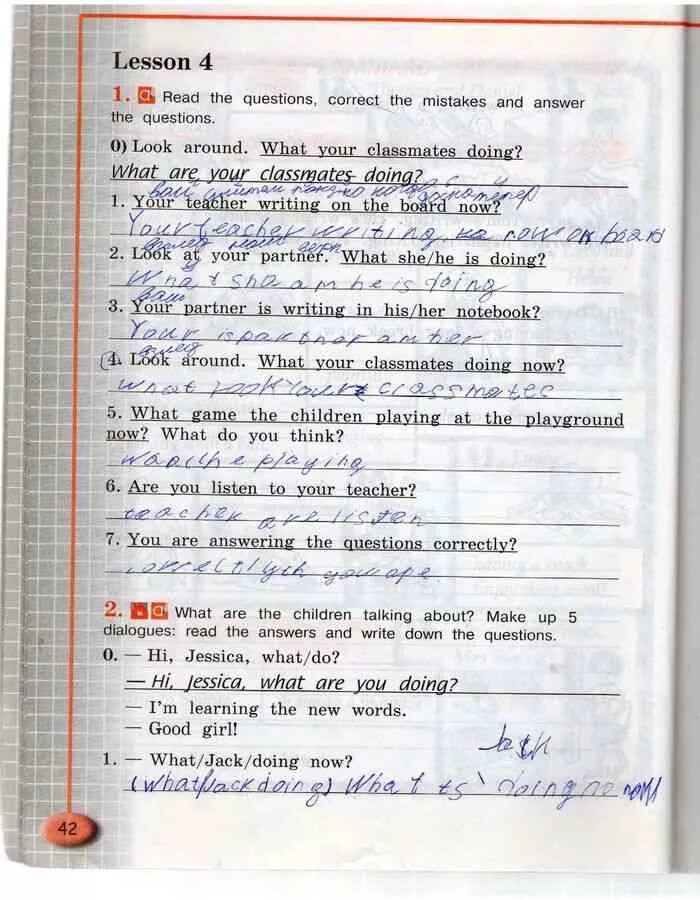 Make up questions to the answers. Английский 4 класс рабочая тетрадь страница 40. Read the questions correct the mistakes and answer the questions ответы. Английский язык 4 класс рабочая тетрадь кузовлев. Lesson 38 2 класс стр 41 рабочая тетрадь.