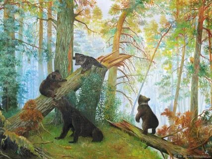 Утро в сосновом лесу как нарисовать
