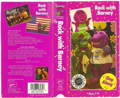 VHS / Rock With Barney / front Barney, Rock, Dvd covers.