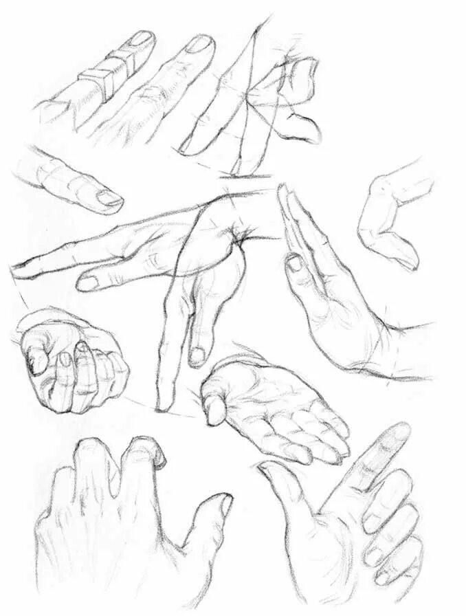 Руки для рисования. Наброски кистей рук. Уроки рисования рук. Зарисовки рук карандашом.