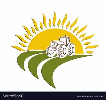 Wheat field with tractor Royalty Free Vector Image