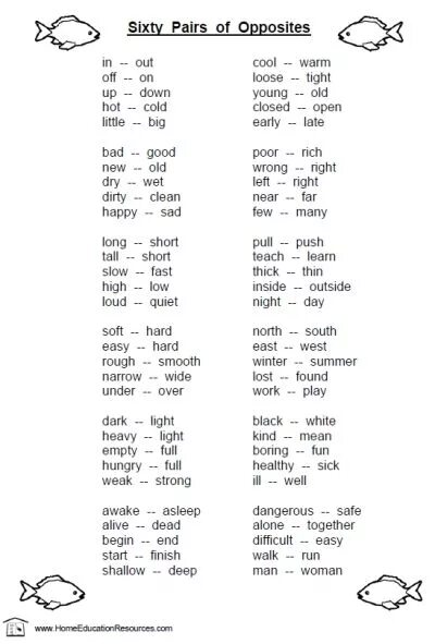 Opposite Words. Safe Dangerous opposites. Opposite pairs