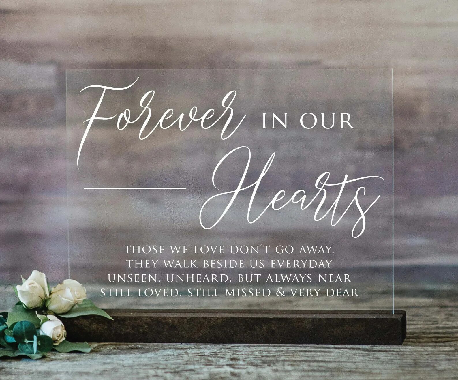 Memory table. In loving memory. in memory of love.