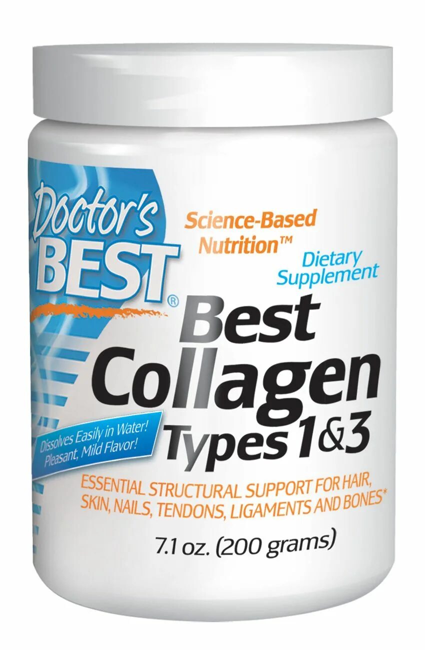 Доктор Бест коллаген порошок. Коллаген Type 1 and 3. Doctor's best Collagen Types 1 and 3 with Vitamin c капсулы. Лучший коллаген.