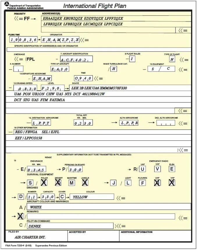 Flight form