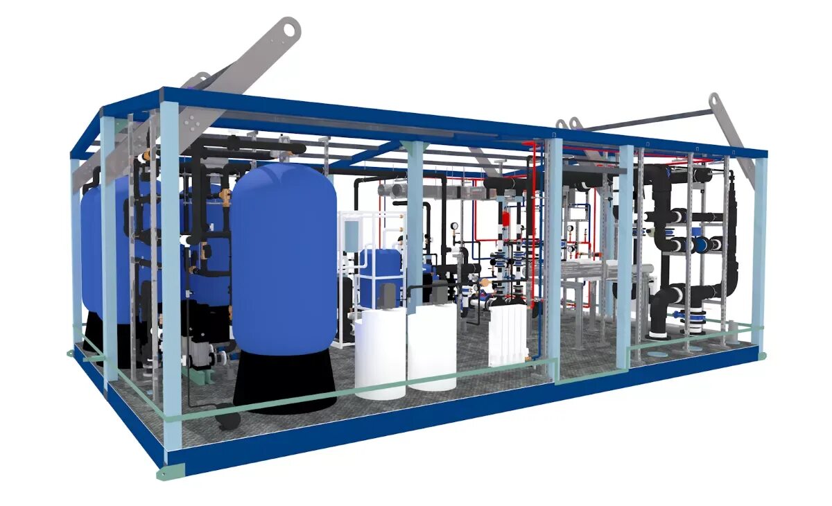 Станция водоподготовки воды. Модульная станция водоподготовки "Вос-240". Блок модульная очистная станция. Водоочистная станция 100м3. Блочная модульная котельная 20 МВТ.