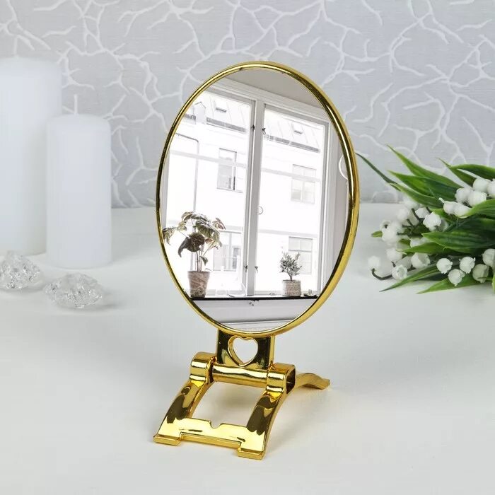 Зеркало косметическое настольное Farres фигурное 16см cm010. Настольное зеркало 53258 Gold. Зеркало двустороннее настоль настольное, l18w11h33см -site:.ua. Зеркало двустороннее 430-5.