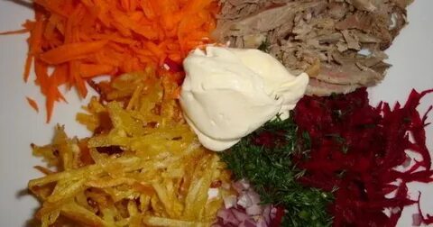 Салат жареная картошка свекла морковь
