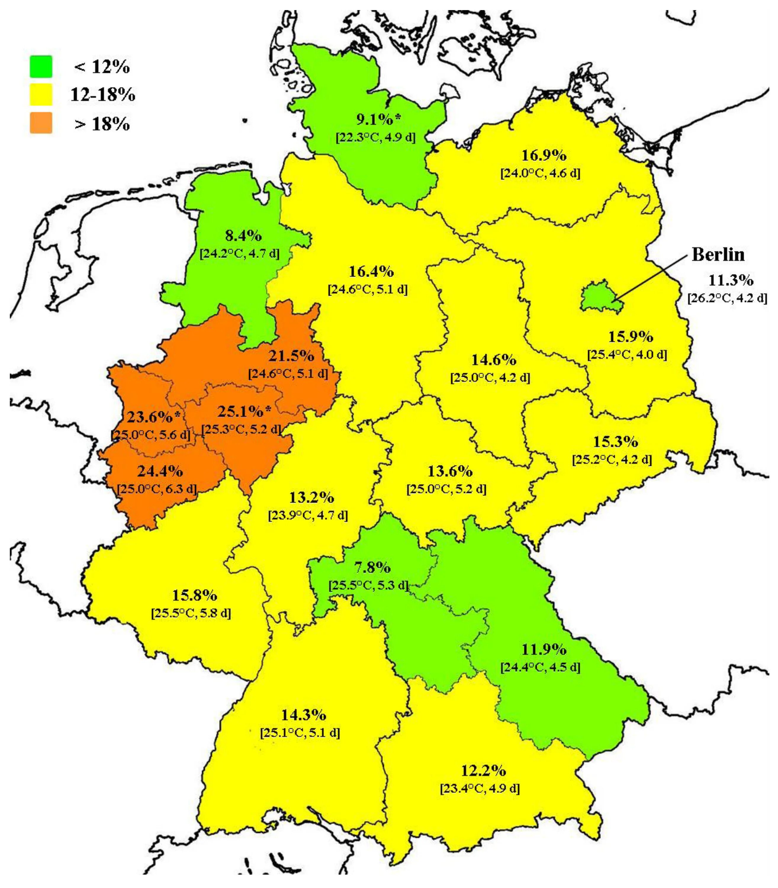 Климатические условия в разных частях германии. Климатическая карта Германии. Климат Германии карта. Климатические пояса Германии карта. Климатическая карта Германии на русском.