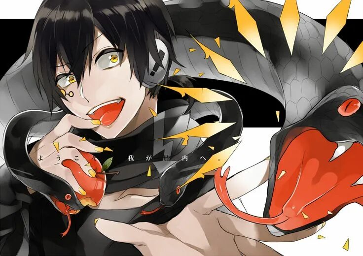"Snake girl from anime" - image created in Shedevrum