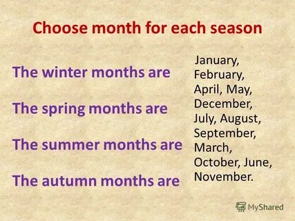 Choose a month