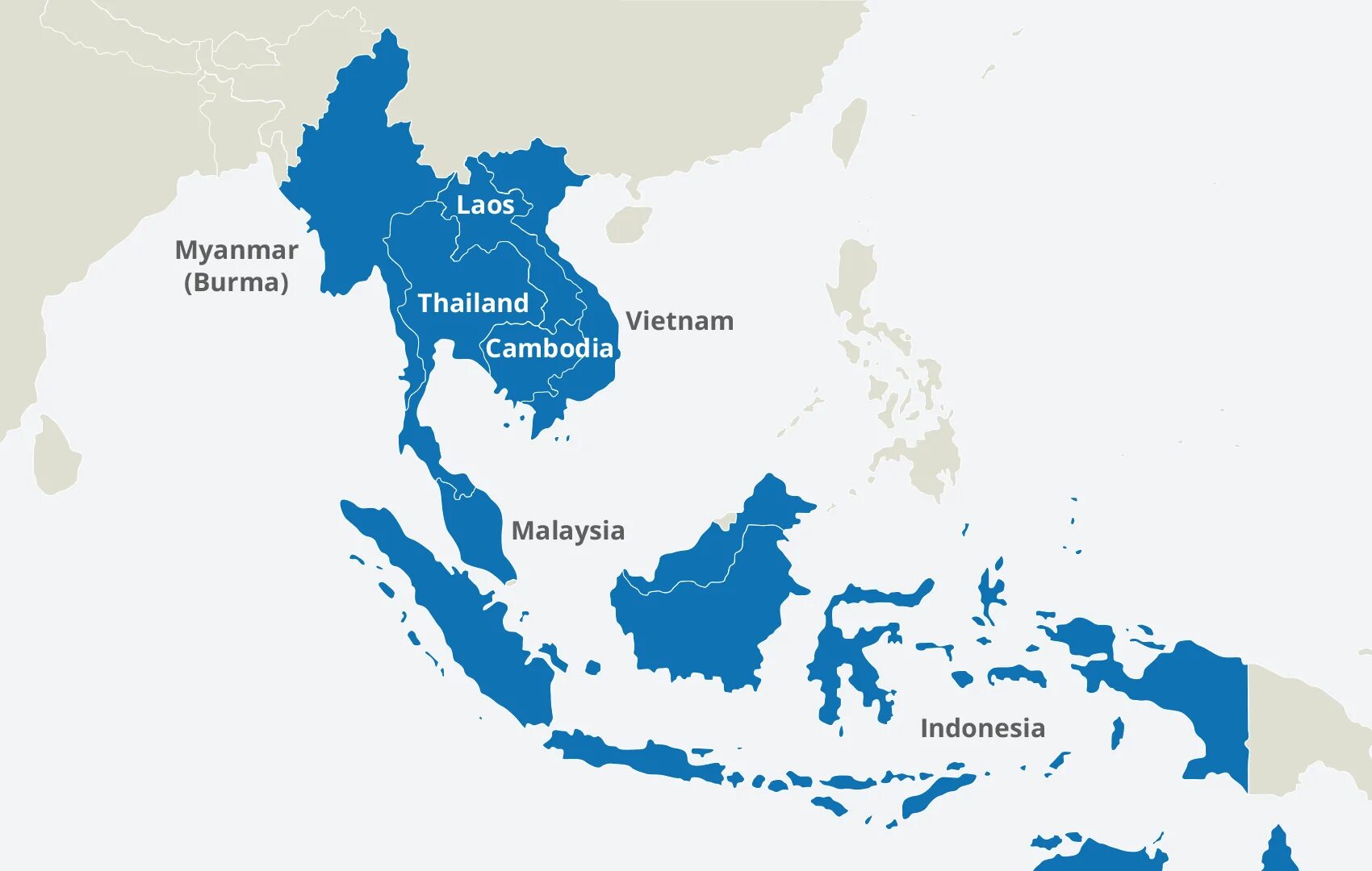 Восточная азия это какие страны. Юго-Восточная Азия на карте. Государства Юго Восточной Азии на карте. Политическая карта Юго-Восточной Азии. South East Asia Map.
