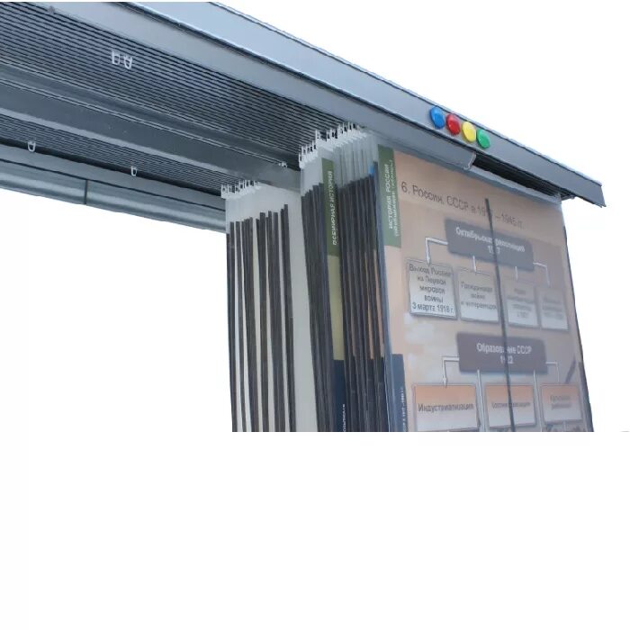 Система хранения и демонстрации "д-1-1-f". Учебный класс доска. Стенд демонстрационный 2-секционный 2060х30х1800. Система хранения и демонстрации таблиц и плакатов. Система хранения таблиц и плакатов.