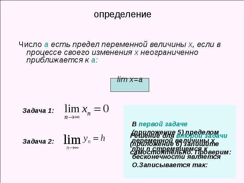 Изменяющаяся переменная. Предел переменной величины предел функции. Предел положительной переменной величины неотрицателен. Понятие о пределе переменной. Определение ограниченной переменной величины.