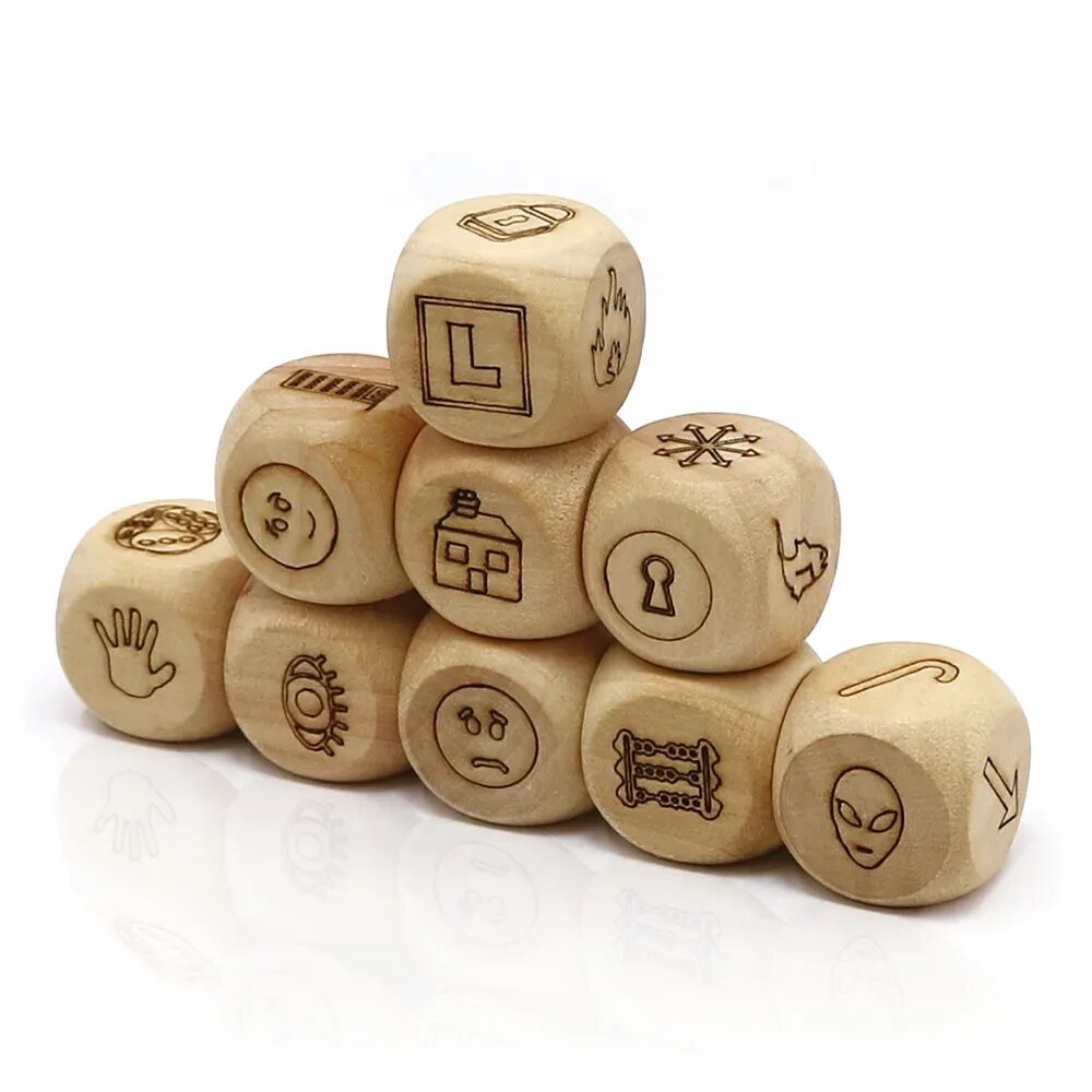 Story Cubes» («кубики историй»). Игральные кубики. Игровой кубик. Деревянные кубики для настольных игр. Dice настольная игра