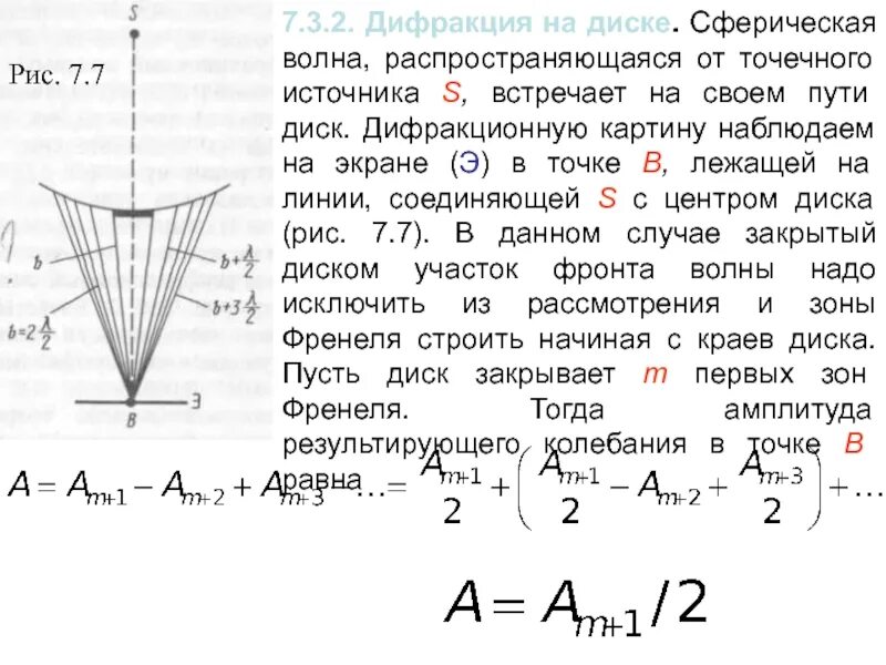 Тонкий диск расположен между точечным источником света. Метод зон Френеля дифракция Френеля на круглом отверстии и диске. Метод зон Френеля амплитуда. Дифракция света. Принцип Гюйгенса-Френеля. Зоны Френеля.. Дифракция на круглом отверстии и круглом экране.